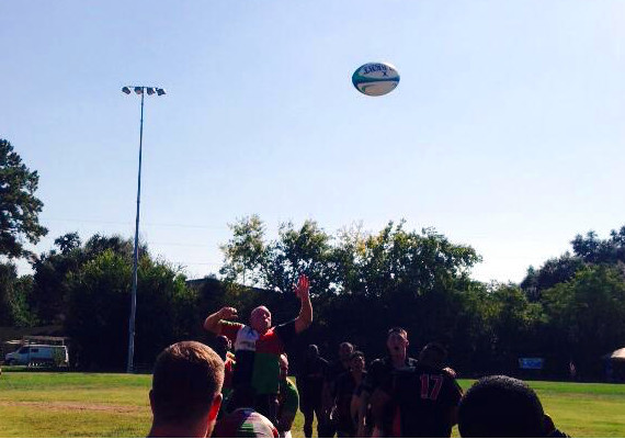Perfect line out with our rather excellent hooker looking on! Katy Lions vs Forth Hood 10.25.2014
